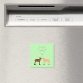 Aangepast deer Couple en Daisy Heart Magneet (Insitu (Vaatwasser))