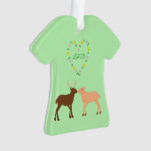 Aangepast deer Couple en Daisy Heart Ornament (voorkant)