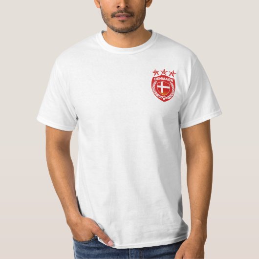 Aangepast Denemarken Sport Jersey T-Shirt (Voorkant)