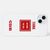 Aangepast denken buiten doos monogram iPhone hoesje (Achterkant horizontaal)