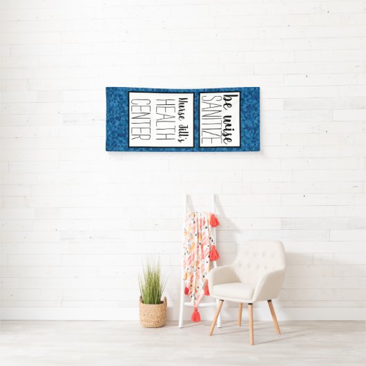 Aangepast deuropendeeg van de verpleegdeur, blauw spandoek (Insitu)