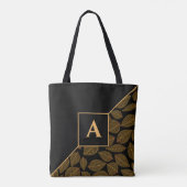 Aangepast diagonaal monogram bladpatroon dubbelzij tote bag (Achterkant)