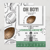 Aangepast digitaal Football Baby shower Kaart (Voorkant / Achterkant)