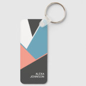 Aangepast digitaal geometrisch heupblokpatroon sleutelhanger (Achterkant)