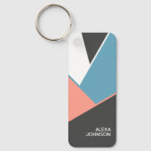 Aangepast digitaal geometrisch heupblokpatroon sleutelhanger (Voorkant)