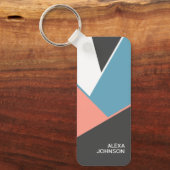 Aangepast digitaal geometrisch heupblokpatroon sleutelhanger (Voorkant)