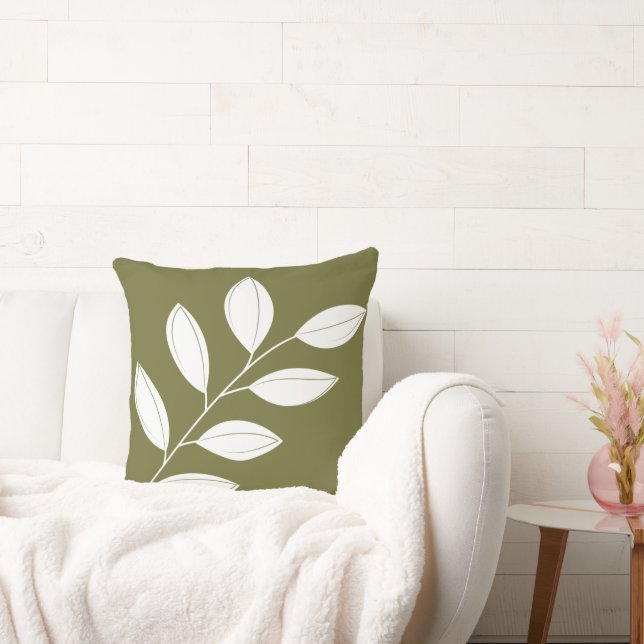 Aangepast dij Doe het zelf kleur trends groen wit Kussen (Bank)