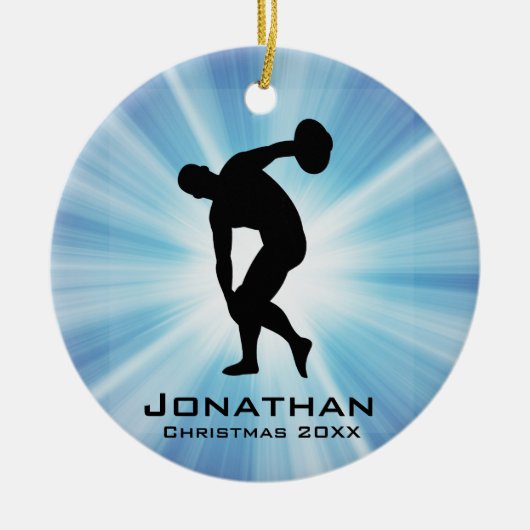 Aangepast Discus Thrower-Ornament Keramisch Ornament (Voorkant)