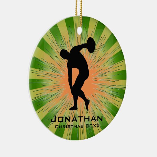 Aangepast Discus Thrower-Ornament Keramisch Ornament (Rechts)