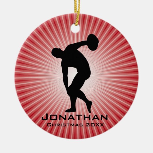Aangepast Discus Thrower-Ornament Keramisch Ornament (Voorkant)