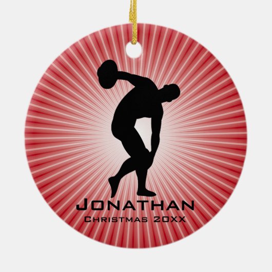 Aangepast Discus Thrower-Ornament Keramisch Ornament (Achterkant)