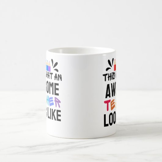 Aangepast dit is hoe een Geweldige leraar eruitzie Koffiemok (Center)