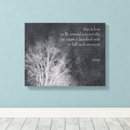 Aangepast "Dit is liefde" Rumi quote Canvas Afdruk (Insitu (Houten vloer))