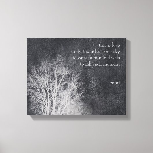 Aangepast "Dit is liefde" Rumi quote Canvas Afdruk (Voorkant)