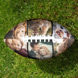 Aangepast DIY 6 Foto naam Cool Modern American Football<br><div class="desc">Een aangepast football met 6 favoriete foto's en uw douanenaam en jaar. Een geweldig familiecadeau of een geweldige verrassing voor een verjaardag,  zeker een keepasje waar hij nog jaren van zal houden. Dit is de versie van de kleurenfoto.</div>