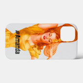 Aangepast DIY Monogrammen  schattige dame geel Case-Mate iPhone Case (Achterkant (horizontaal))