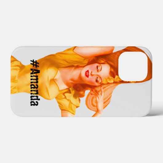 Aangepast DIY Monogrammen  schattige dame geel Case-Mate iPhone Case (Achterkant (horizontaal))