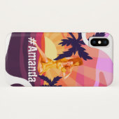 Aangepast DIY Monogrammen  zonsondergang paars Case-Mate iPhone Case (Achterkant (horizontaal))