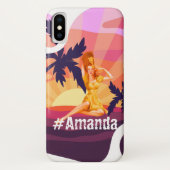 Aangepast DIY Monogrammen  zonsondergang paars Case-Mate iPhone Case (Achterkant)