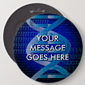 Aangepast DNA ID Blauw Ronde Button 6,0 Cm (Voorkant /achterkant)