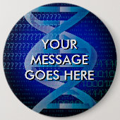 Aangepast DNA ID Blauw Ronde Button 6,0 Cm (Voorkant)