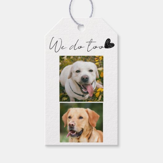Aangepast doen we ook huisdier bruiloft cadeaulabel (Voorkant)