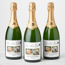 Aangepast doen we ook huisdier bruiloft sparkling wijnetiket