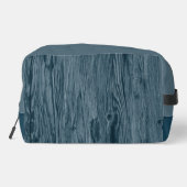 Aangepast donker Blauwgroen blauw houtnerfpatroon Toilettasje (Achterkant)