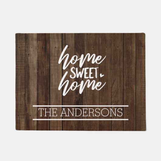 Aangepast donker bruin hout | Home Sweet Home Deurmat (Voorkant)