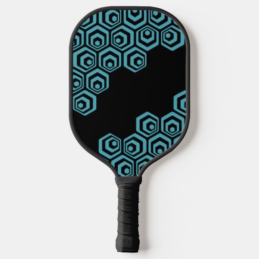 Aangepast, donker hexagon polygon Retro Art Patroo Pickleball Paddle (Achterkant)