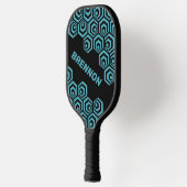 Aangepast, donker hexagon polygon Retro Art Patroo Pickleball Paddle (Links)