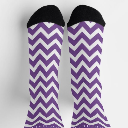 Aangepast donker violette Paarse witte Chevron Pat Sokken (Top)