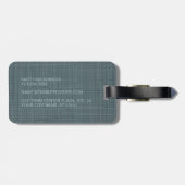 Aangepast donkerblauw Blauwgroen grijs gekleurd Bagagelabel (Achterkant horizontaal)