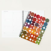 Aangepast, donkerblauw Oranje Magenta Red Retro Pa Planner (Display)