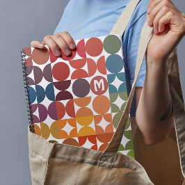 Aangepast, donkerblauw Oranje Magenta Red Retro Pa Planner