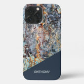 Aangepast donkerblauw rood tinten zwart voor kleur iPhone hoesje (Achterkant)