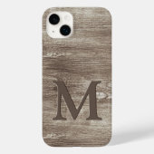Aangepast donkerbruin houtnerf strepenpatroon Case-Mate iPhone case (Achterkant)