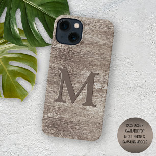 Aangepast donkerbruin houtnerf strepenpatroon Case-Mate iPhone 14 plus hoesje