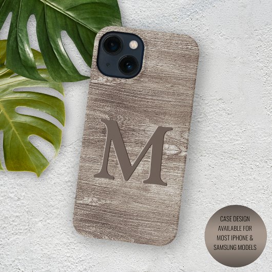 Aangepast donkerbruin houtnerf strepenpatroon Case-Mate iPhone case