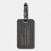 Aangepast, donkergrijs gekleurd Bagagelabel (Achterkant verticaal)