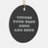 Aangepast donkergrijs Ornament - Jouw tekst aan be (Rechts)