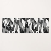 Aangepast donkergrijs zwart Camouflage Patroon Yogamat (Voorkant (horizontaal))
