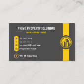 Aangepast Donkergrijs Zwart Geel Onroerend goed Visitekaartje (Achterkant)