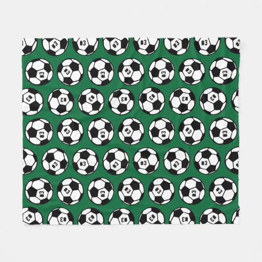 Aangepast donkergroen Voetbal Fleece Deken (Voorkant (Horizontaal))