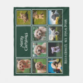 Aangepast donkergroene 10-foto voor pretjes fleece deken (Voorkant)