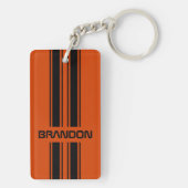 Aangepast donkerzwart Oranje zwart, automatische r Sleutelhanger (achterkant)