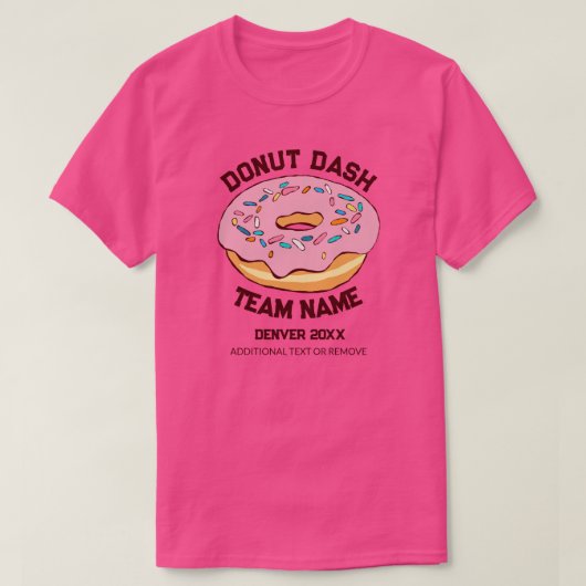 Aangepast Donut Dash Team T-Shirt (Design voorkant)