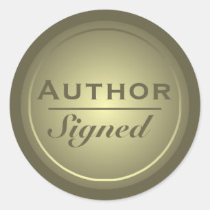 Aangepast door auteur gesigneerd ronde sticker