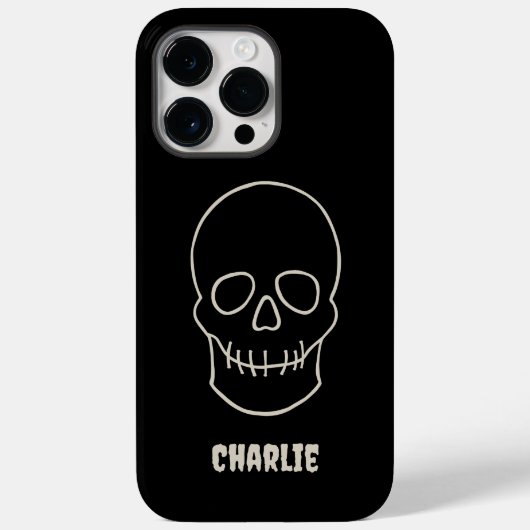 Aangepast door de schedel - zwart en zwart-wit Case-Mate iPhone case (Achterkant)