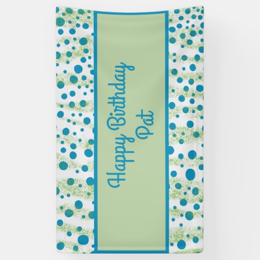 Aangepast door het Zee Blauw en Groen Spandoek (Verticaal)